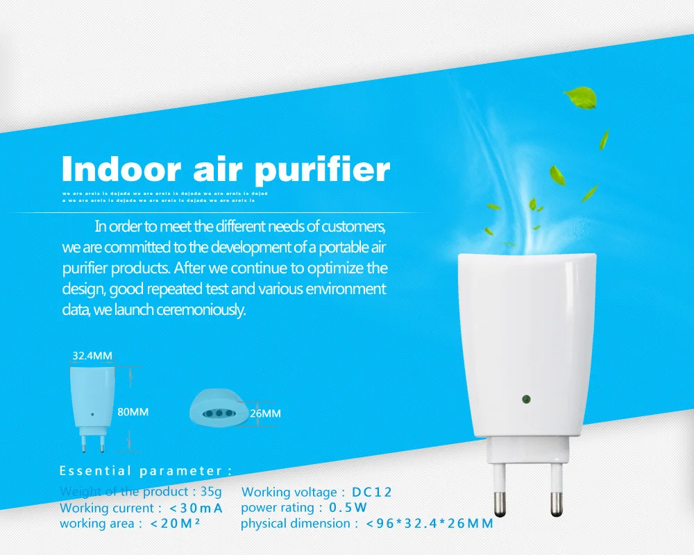 

1 pc TRUMPXP US Mini pet odor removal home remedies Plasma Air purifier Free Shipping