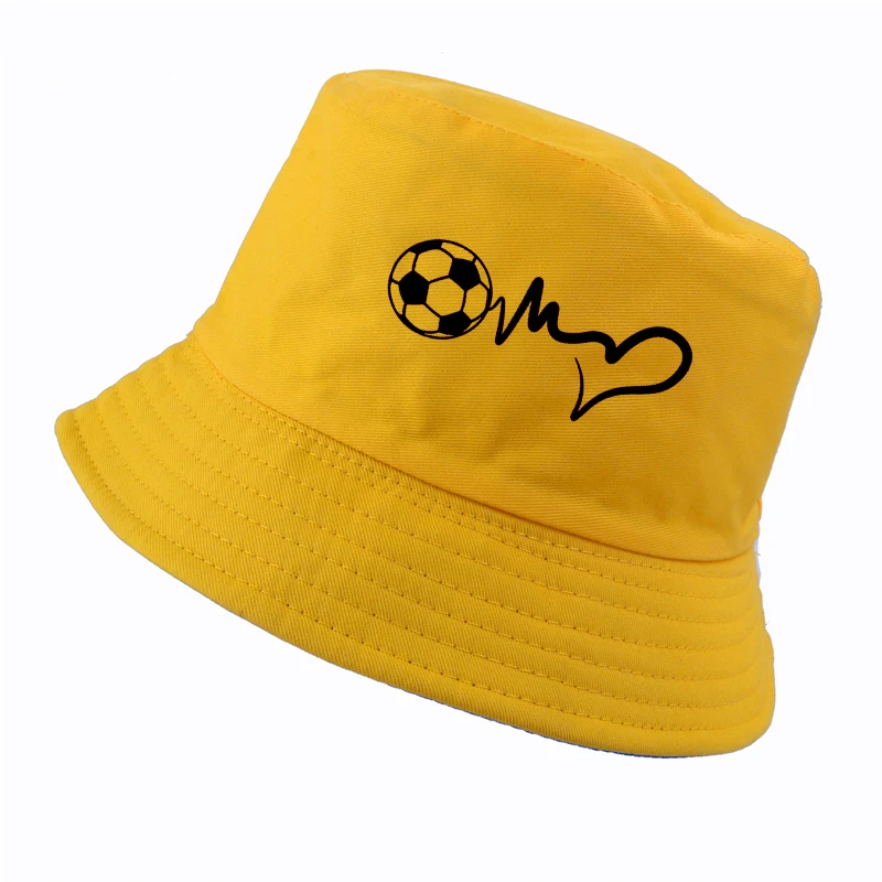 Мода Спорт футбольный мяч Heartbeat bucket hat harajuku pop Мужская Женская Рыбацкая шляпа