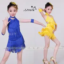 Платье для латинских танцев с бриллиантами на рост 110-180 см, женское бальное платье для латино-американских танцев, танцевальная одежда для девочек, детское платье для латинских танцев с кисточками, es