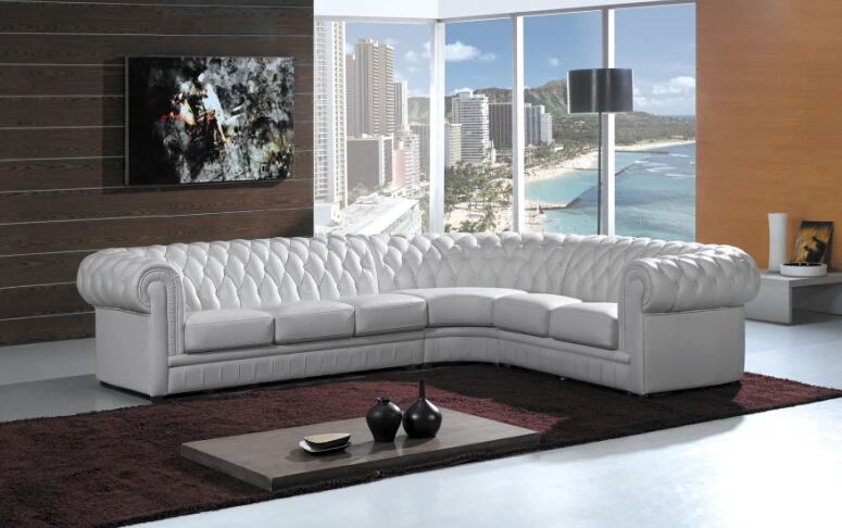 Chesterfield Sofa With Genuine Leather Modern Sectional For Chesterfield Sofa With Genuine Leather Modern Sectional For Living Room Furniture In Sofas From On Aliexpress Alibaba