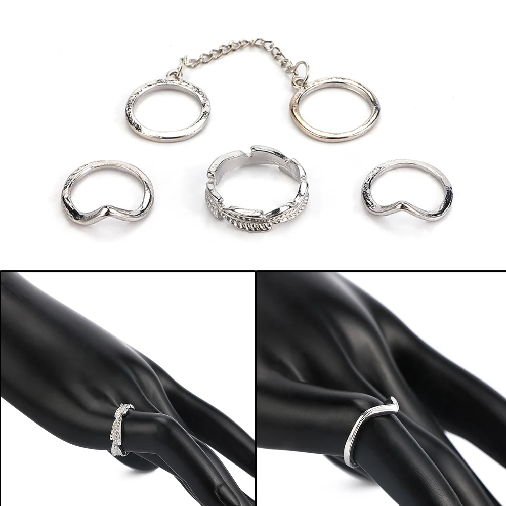 

1 Set Fashion Personality Leaf Knuckle Midi Mid Finger Tip Stacking Chain Rings Jewelry for woman hot sale gift
