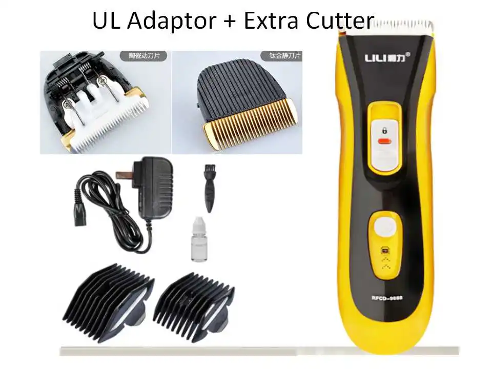 Lili профессиональная перезаряжаемая машинка для стрижки волос, электрический триммер для стрижки волос, водостойкий инструмент для стрижки волос - Габаритные размеры: UL W Extra Cutter