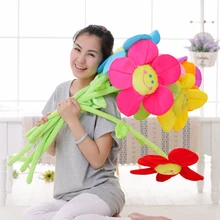 5pieces lot beautiful sunflower toy plush muticolour flower dolls gift about 85cm