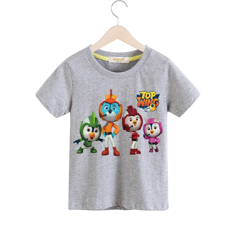 Child Kids Cartoon Top Wing Print Tee Top Clothing Children Summer Short Sleeve T-shirts Costume Boys Girls Casual Tshirts TX157 (6)