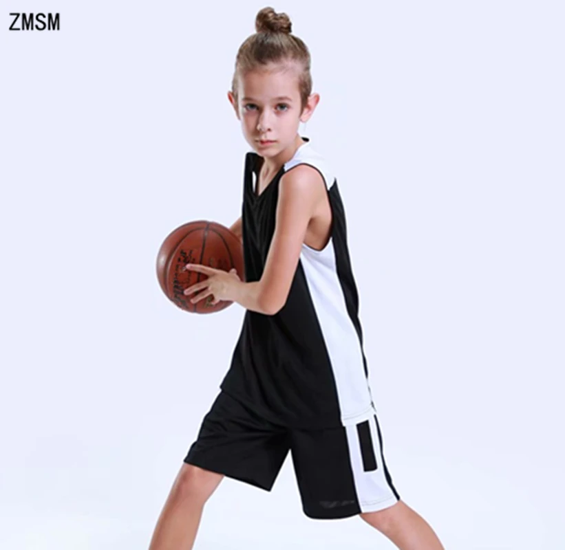 ZMSM Kids Basketball jerseys Set Boys & Girls Throwback Basketball