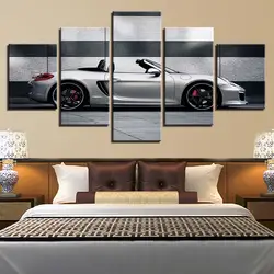 Домашний декор рамки Точная печать на холсте современный 5 панель спортивный автомобиль для гостиной модульные изображения плакат