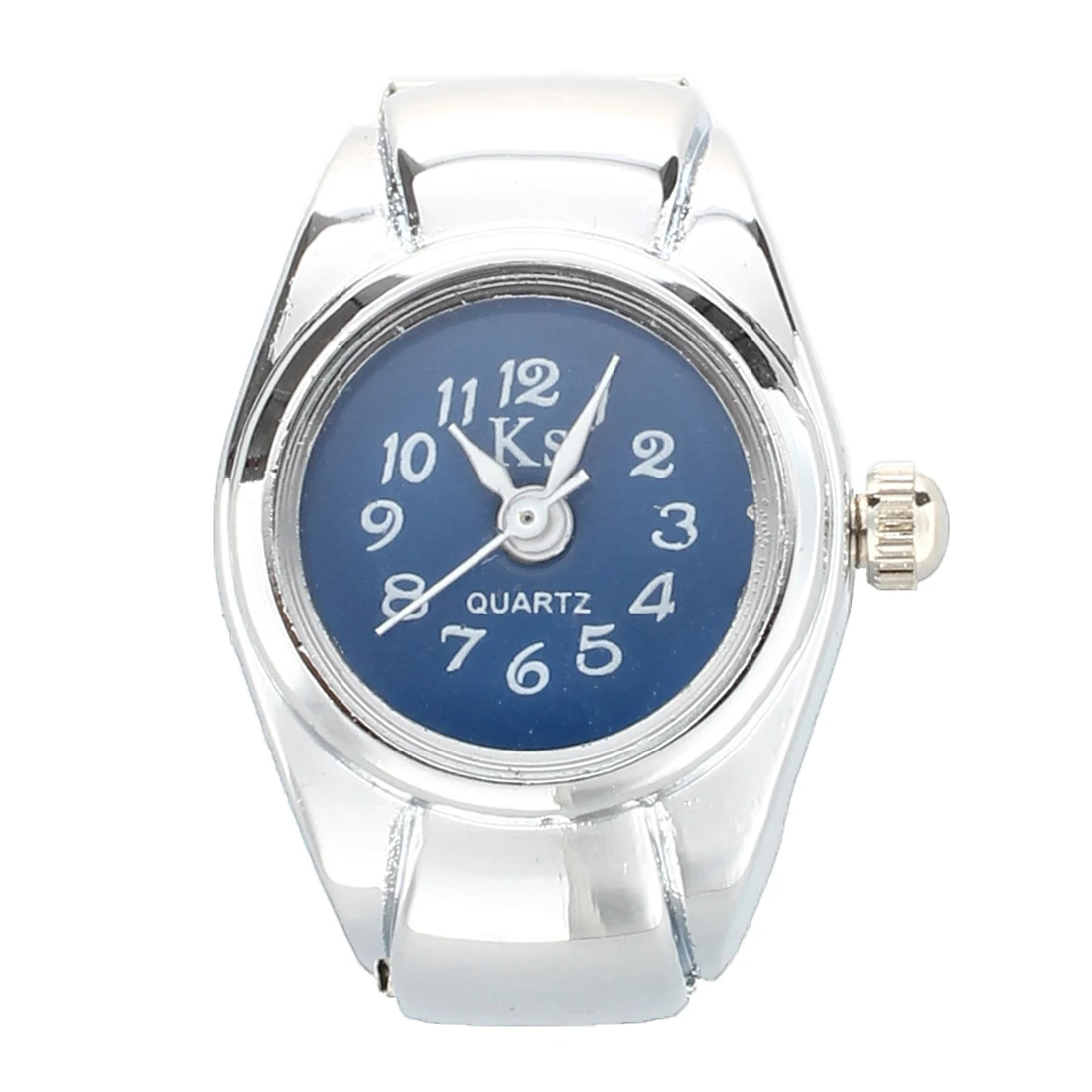 

Clock Digit Dial Arabic Round Blue Deco Unisex Jewelry Quartz Ring Watch Ring