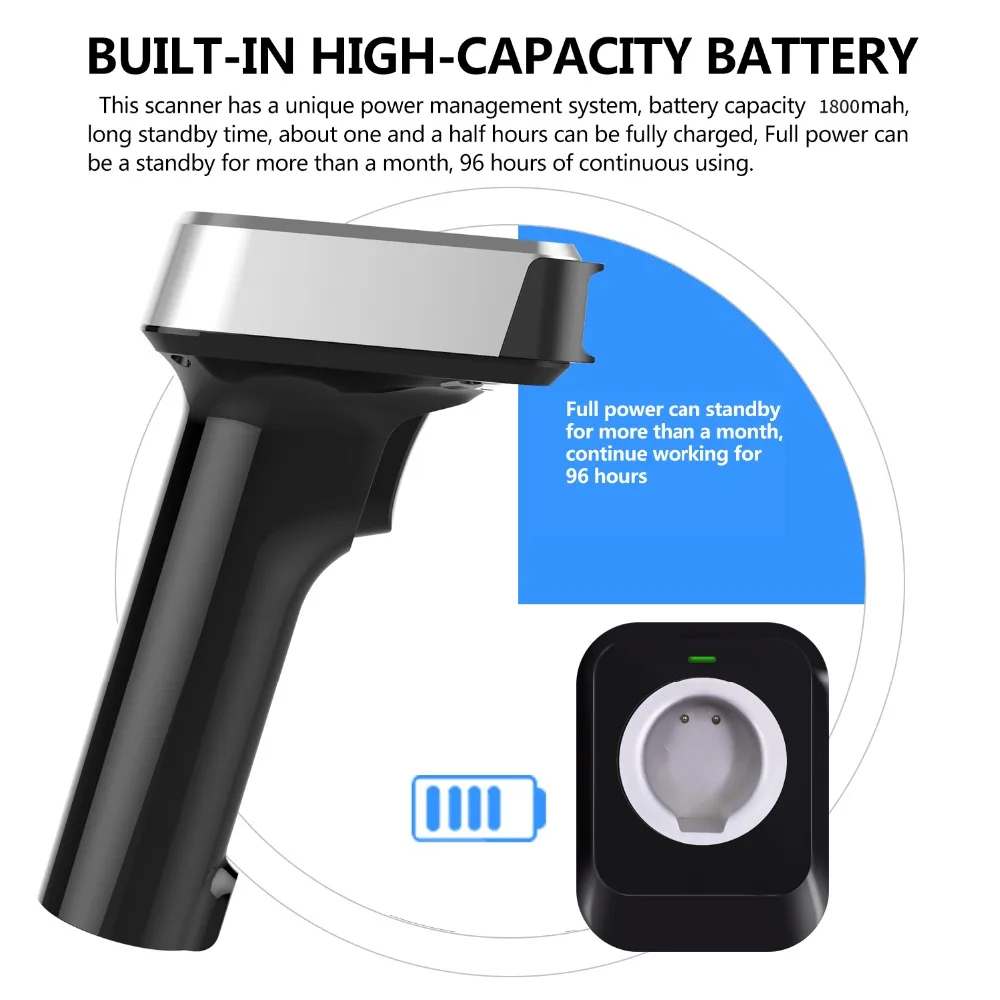 Symcode MJ1900 Bluetooth 2,4 ГГц беспроводной 2D сканер штрих-кодов экран мобильный платеж 1D QR 2D считыватель штрих-кодов