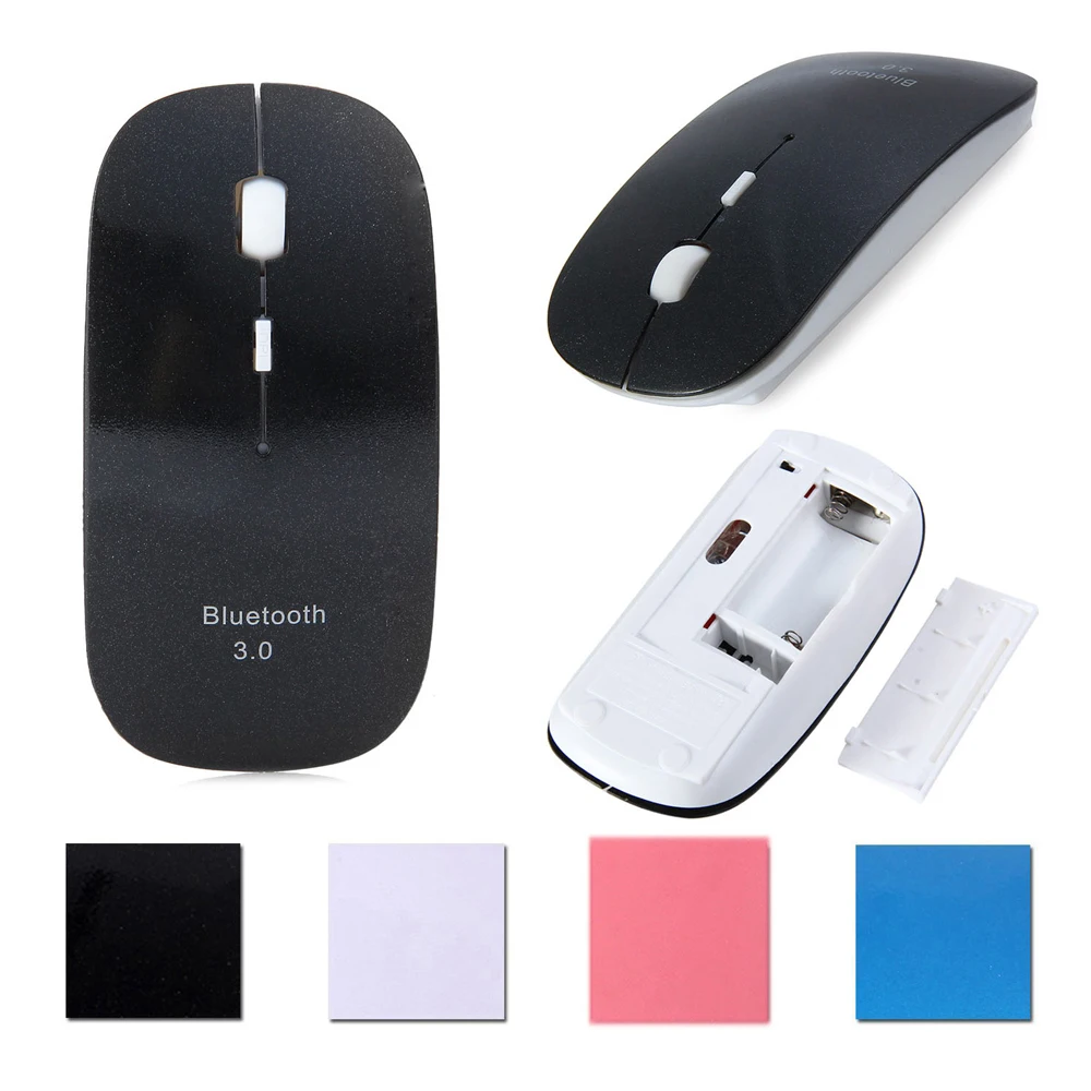 4D Bluetooth 3,0 мышь тонкая стильная беспроводная мышь Эргономичный дизайн A909 - Цвет: Черный