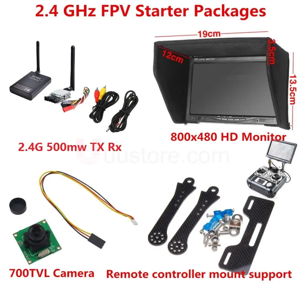 2.4 GHz FPV Starter Packages 4km 500mw Wireless FPV Transmitter And
