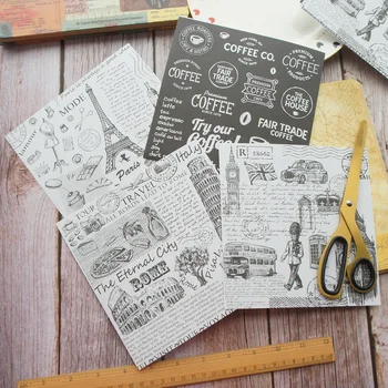 

8 Sheets/lot 16.5*16.5cm DIY Retro Old Blackboard Hand Drawing Paper Design Wrapping Creative Craft Background Scrapbook Paper