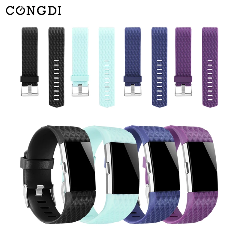 

Condi Colorful Silicone Replacement Wearable Strap Bracelet for Man and Woman Original Smart Wristband for Fitbit Charge 2 Band