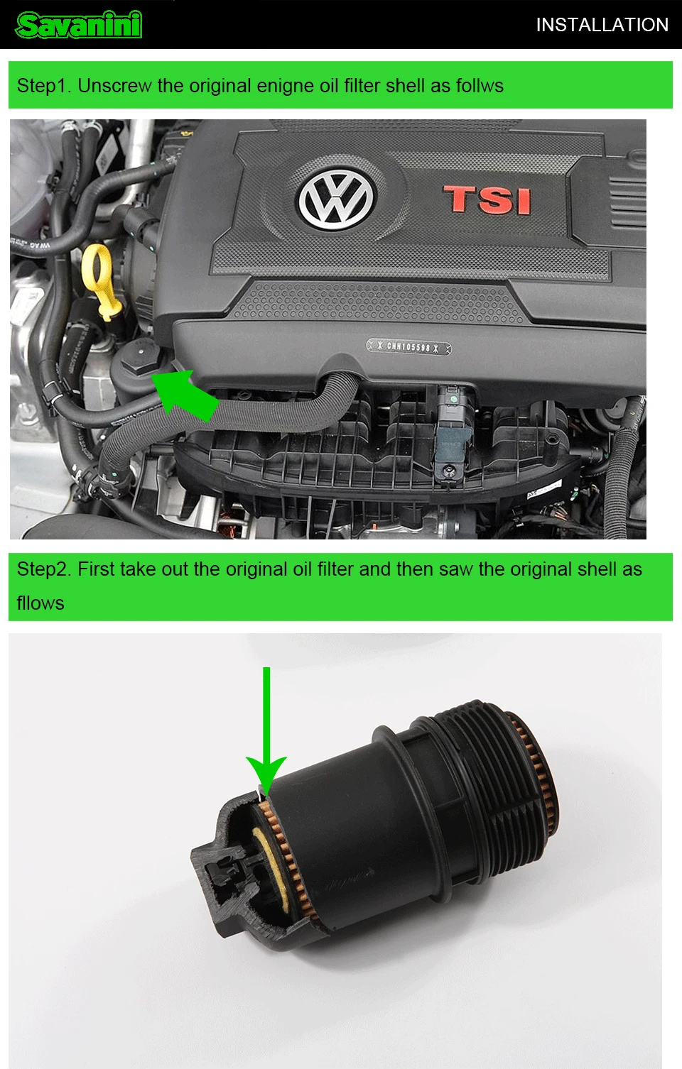 Savanini Алюминиевый Масляный фильтр двигателя охлаждающий Корпус для Volkswagen Golf 7 GTI R Scirocco и Audi S3 A3 Q5 MK7 автомобильный Стайлинг