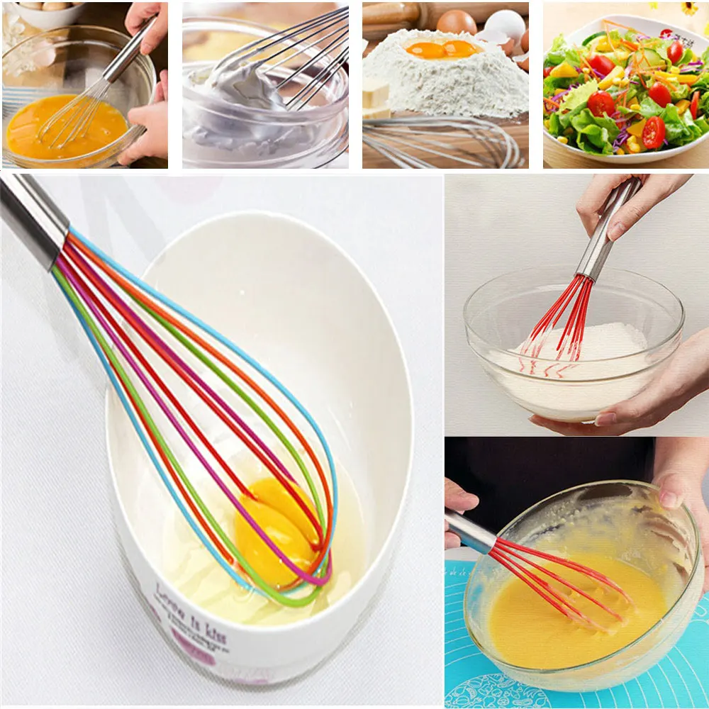 

1pc Egg Whisk Non-Stick Premium Silicone Heat Resistant Cook Kitchen Tools