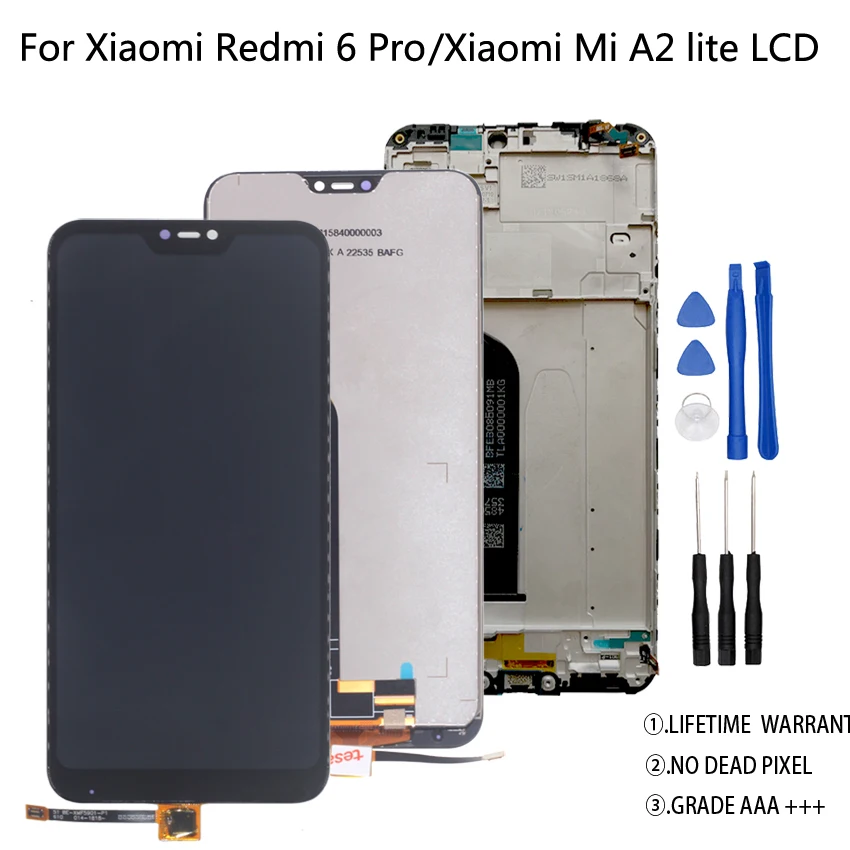 Оригинальный Для Xiaomi Redmi 6 Pro ЖК-дисплей сенсорный экран дигитайзер для Mi A2 Lite