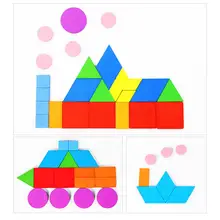 Juguetes para niños, Puzles educativos para bebés, rompecabezas Tangram de madera, juguete educativo con forma geométrica para niños