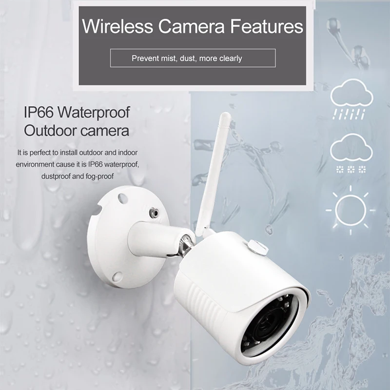 Saqicam 4CH Беспроводная система охранной камеры H.265 CCTV WIFI NVR комплект 4MP IR наружная