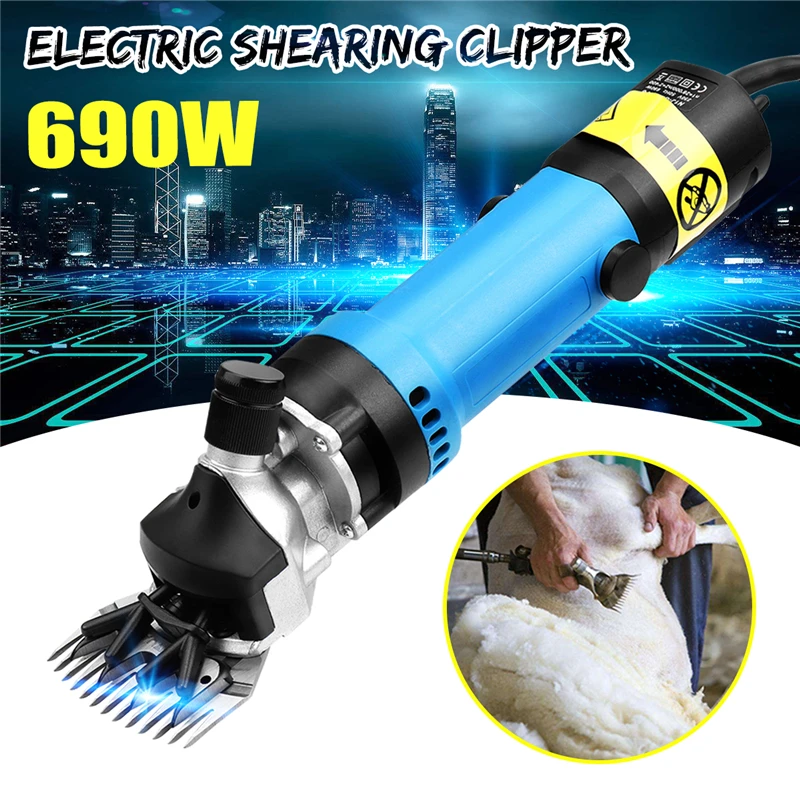 

Doersupp A Set Blue 220V AU Plug 690W Electirc Sheep Shearing Clipper Scissors Shears Cutter Goat Clipper With Carrying Case