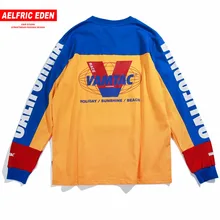 Aelfric Eden, футболки с длинным рукавом, мужская повседневная футболка с буквенным принтом, цветная модная футболка в стиле Харадзюку, хлопковая Футболка в стиле хип-хоп Mt10