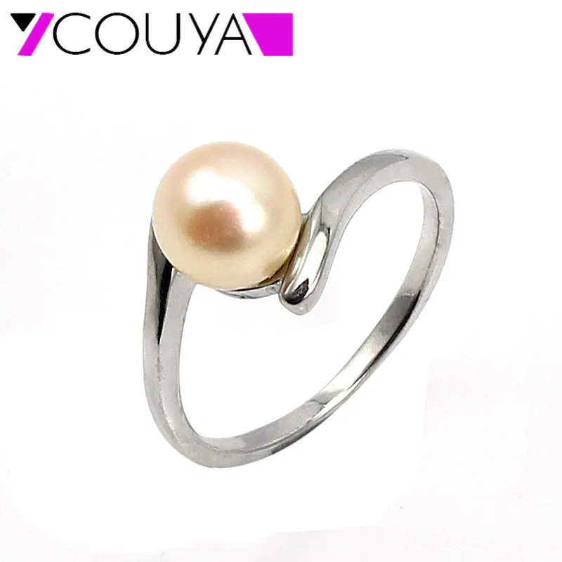 COUYA brand 2016 Infinity Charms Designer Delicate Pink Pearl Rings Wedding Ring Best Gift for A Girlfriend Manual Mosaic|ring wedding|pearl ringpink