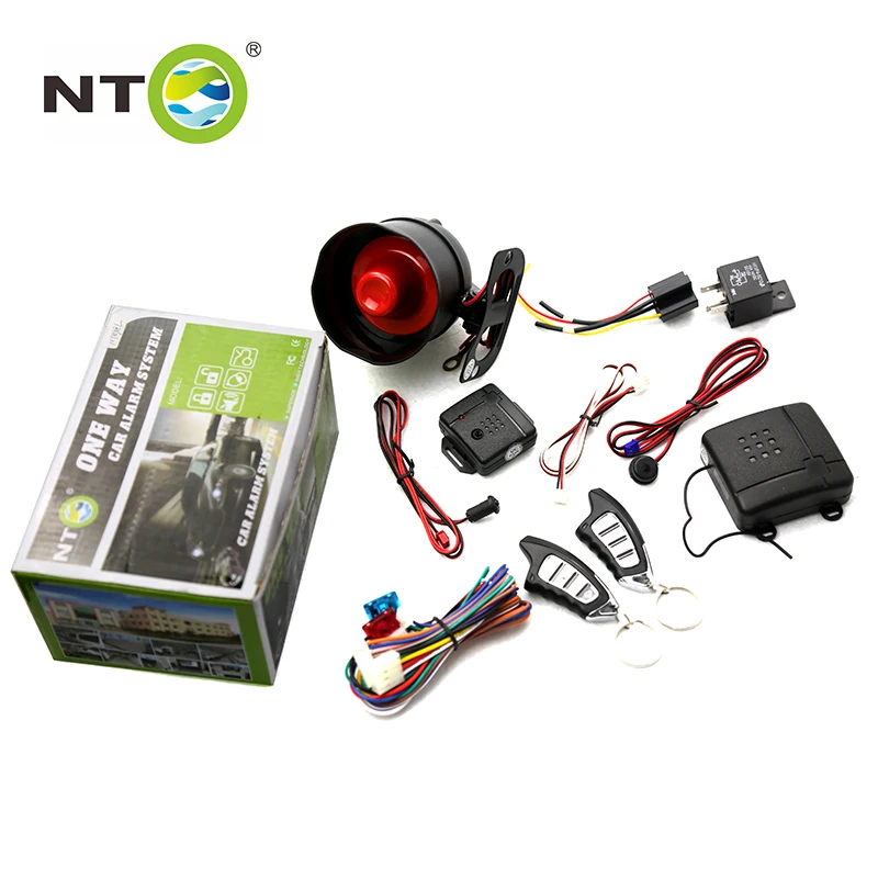 

NTO 12V 433.92MHZ One Way Car Security Alarm System two Key Shock Sensor Remote Control Siren Shock Sensor Protection NT898L