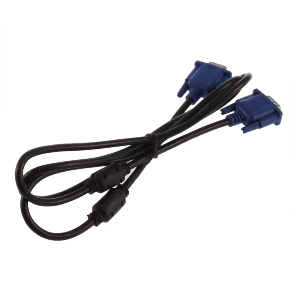 1Pcs VGA/SVGA HDB15 5FT 1.4M VGA Cable Male to Male Extension Monitor