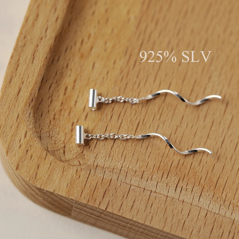 Long design small round the wave tassel earring stud 925 pure sv elegant fashion female brief anti-allergic | Украшения и