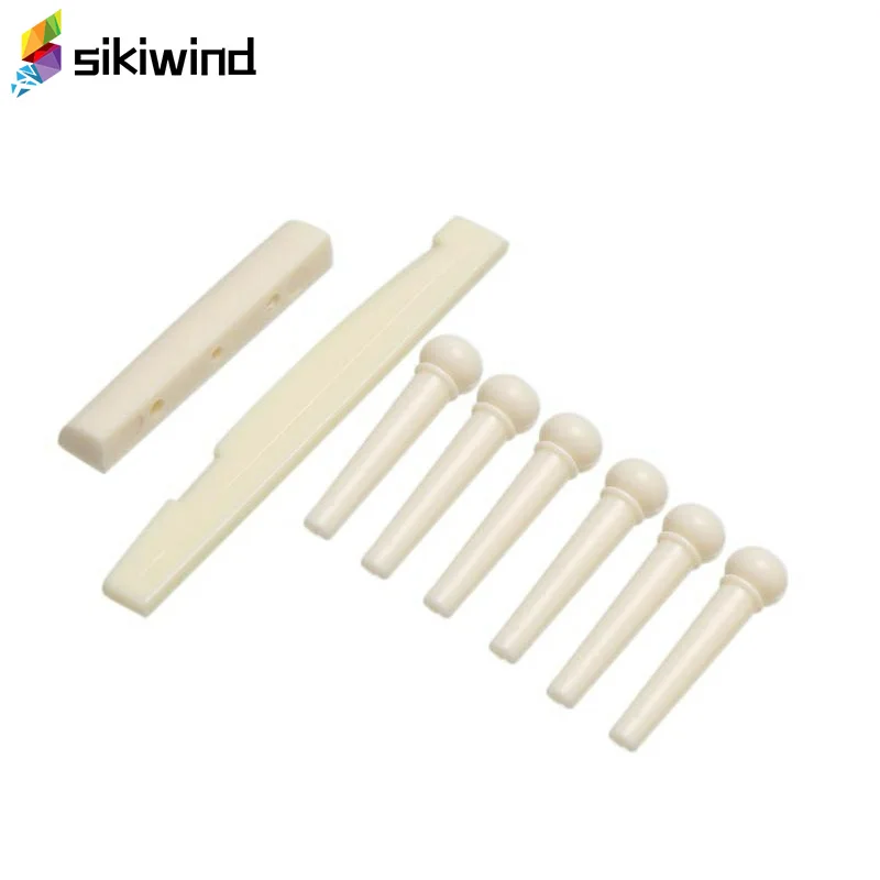 

Portable 6-String Guitar Bridge Pins Saddle Nut Acoustic Cattle Tailpiece Plastic Guitar Accessories for Acoustic Guitar Z50