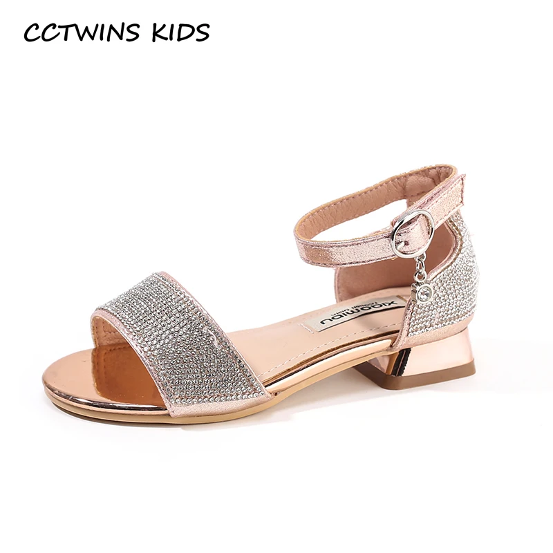 

CCTWINS Kids Shoes 2019 Summer Girls Fashion Rhinestone Party Dress Shoe Toddler Children Flat Princess Beach Baby Sandals PS571