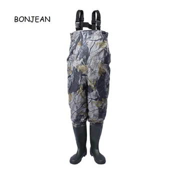 Nylon Fishing Waders For Man  Hip Waders Orange 100% Waterproof  PVC Fishing Clothing With Boots