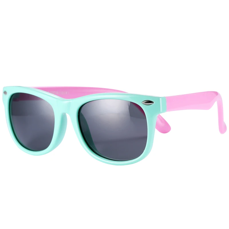 Pro acme TR90 гибкие очки Детские поляризованные очки для безопасности ребенка покрытием квадратные Оттенки Детские солнцезащитные очки UV400 очки CC0606 - Цвет линз: C3