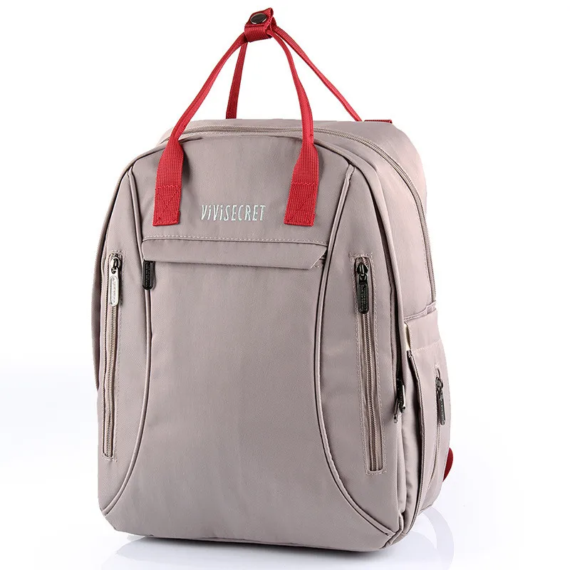 Solid Color Waterprrof Insulation Double Bottle Mummy Diaper Bag 8