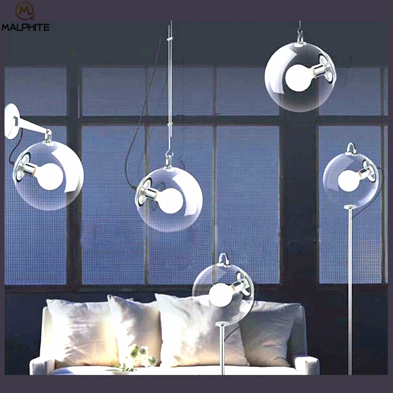 

Modern Bubble Glass Ball Pendant Lights Desktop Floor Wall Nordic Lighting Living Room Bedroom Bedside Hanging Lights