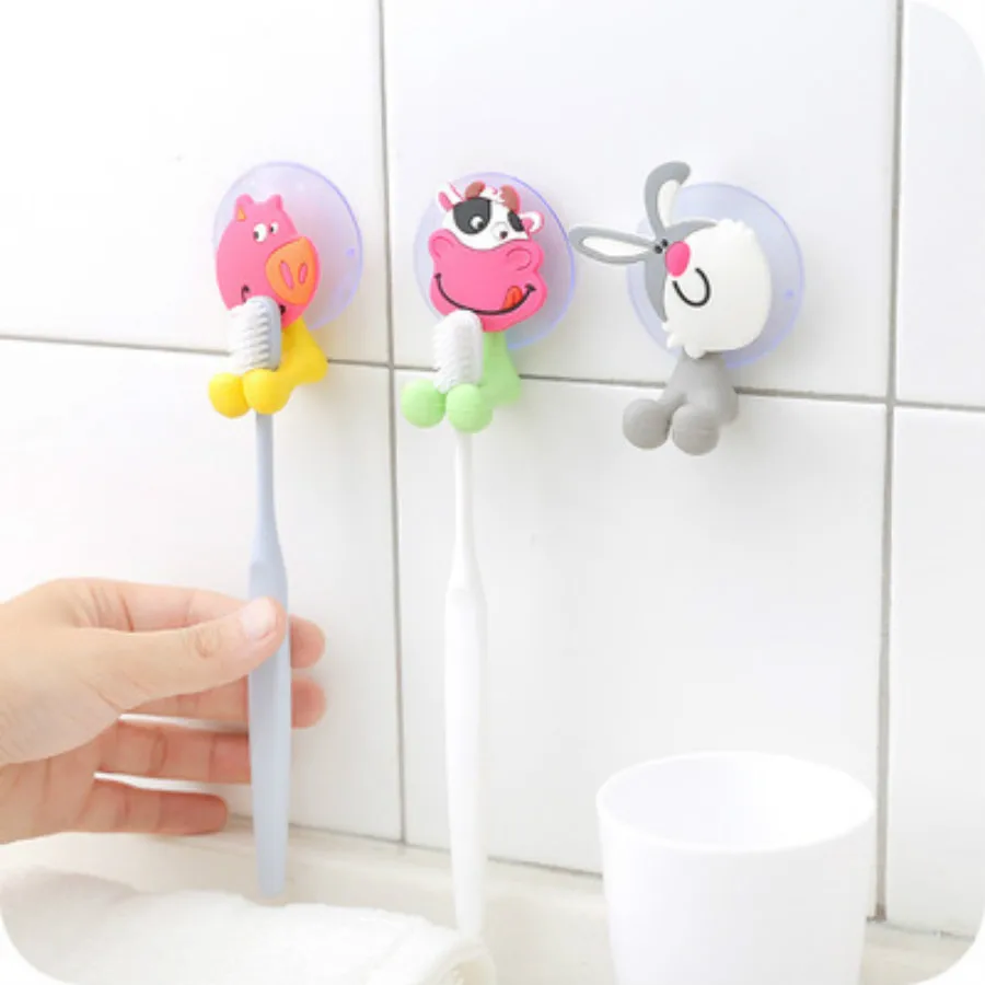 

1P Cartoon Suction Cup Toothpaste Toothbrush Holder Toothbrush Portable Tooth Brush Eco Friendly Brushes Oral Cleaning Care Tool