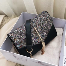 JUILE luxury Women Handbag fashion tassel sequin Crossbody Bag handbag Flap Famous Brand Leather Female Messenger Shoulder bag JUILE luxury Women Handbag fashion tassel sequin Crossbody Bag handbag Flap Famous Brand Leather Female Messenger Shoulder bag