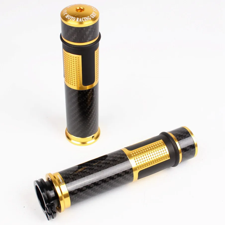 Универсальный 22 мм 7/" Руль рукоятки из углеродного волокна для Honda Kawasaki Suzuki Yamaha DUCATI Gold
