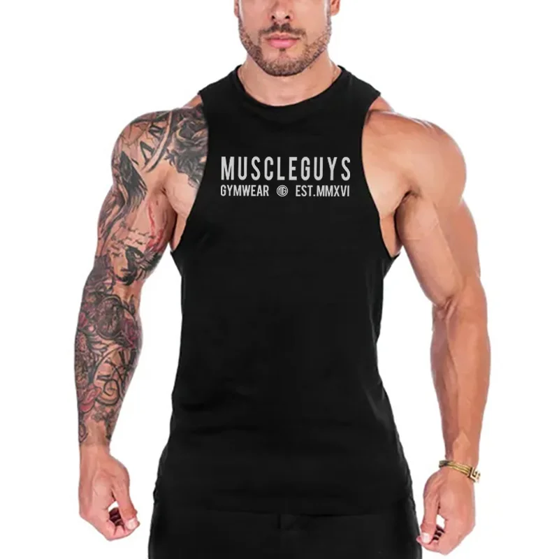 Muscleguys gymwear бренд для бодибилдинга майка для мужчин лето г. модная спортивная рубашка фитнес без рукавов жилет