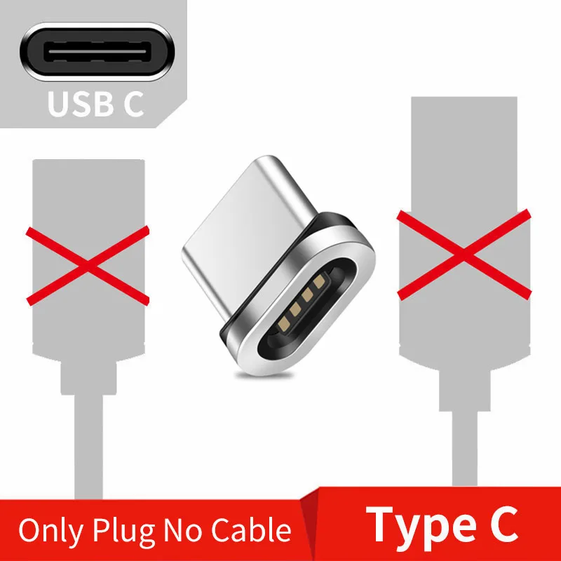 Магнитный usb-кабель для зарядного устройства Micro type-c для iPhone Xs 8 X Max samsung Xiaomi Android, быстрый usb-адаптер, Магнитный зарядный Дата-кабель - Цвет: Type C Plug