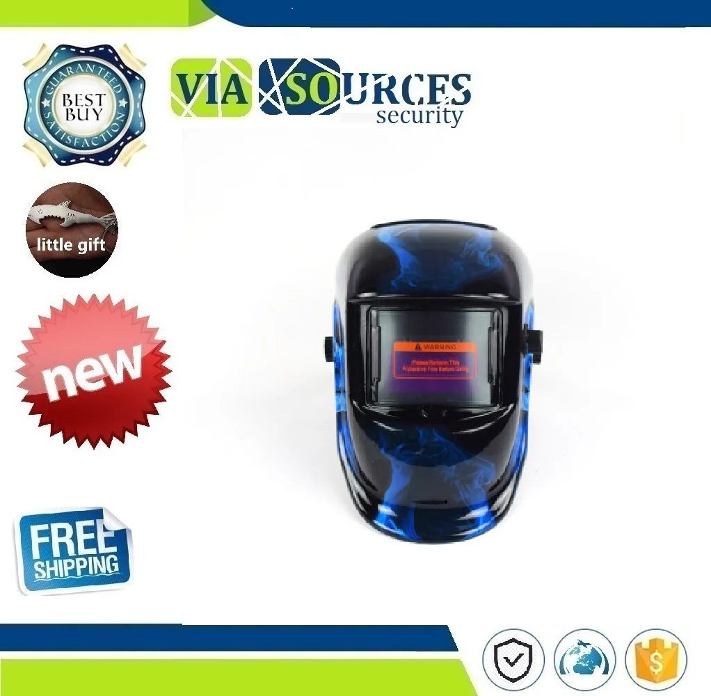 

Blue Fire Skull Welding Mask Electric Soldering Helmet Solar Auto Darkening TIG MIG MMA Welding Helmet Welder Cap Goggles Tools