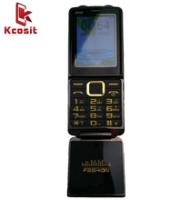 China dual torch Metal Flip Cell Phone Clamshell GSM Old Man Mobile phone Senior elder FM