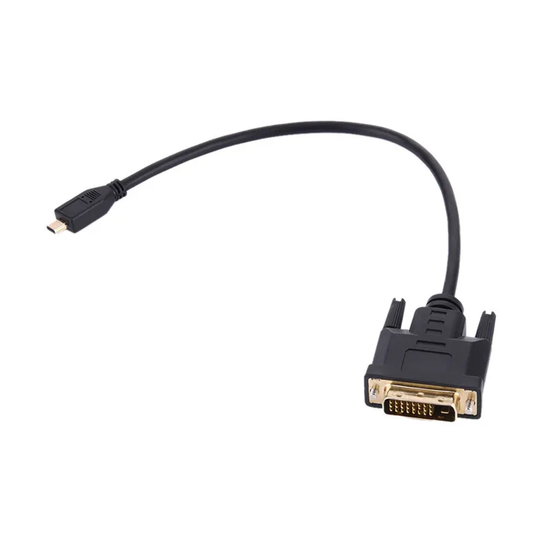 Aux кабель Micro HDMI Male to DVI 24+ 1 Micro HDMI to DVI высокоскоростная линия преобразования скорости передачи высокая гибкость - Цвет: black