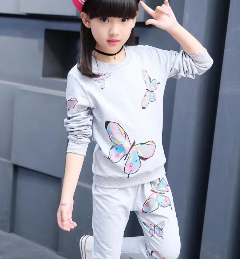 15 kids clothes girl Г. Осенняя одежда для малышей и подростков комплекты одежды для девочек рубашки с длинными рукавами для девочек+ брюки, костюмы из 2 предметов комплект одежды для детей - Цвет: 15 kids clothes girl