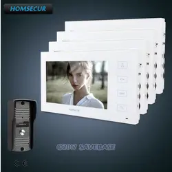 Homssecur 7 "проводной видео и аудио Smart дверные звонки + белый мониторы 1C4M для квартиры