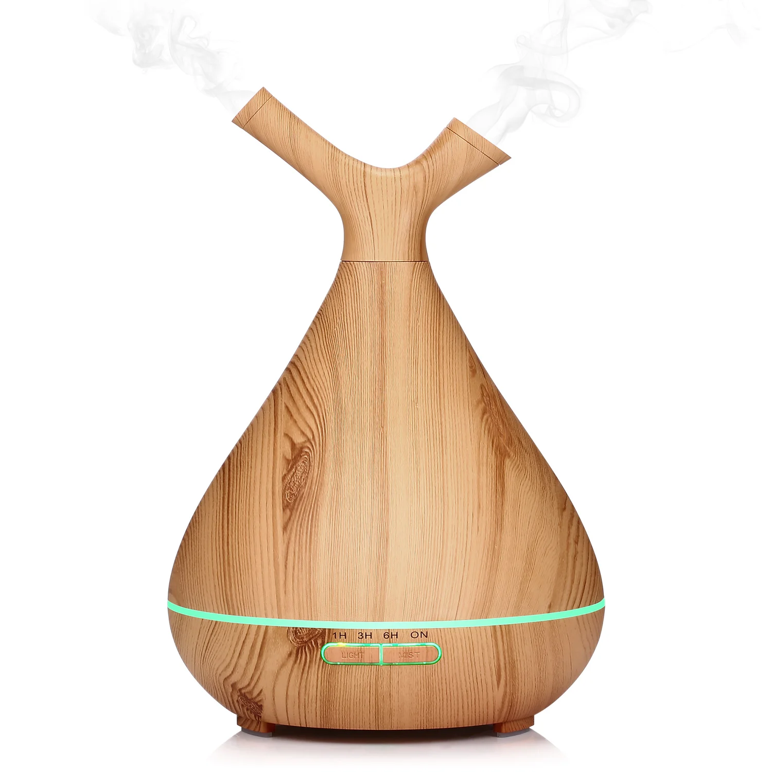 

300ml Ultrasonic Humidifier Aroma Essential Oil Diffuser With Wood Grain Timer Colorful Light Essential Oil For Office Home