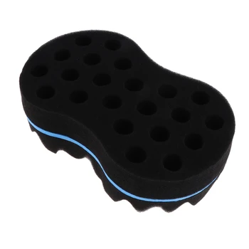 

Double Sided Big Holes Barber Hair Brush Sponge Dreads Locking Twist Curl Coil Wave Hair Care Tool