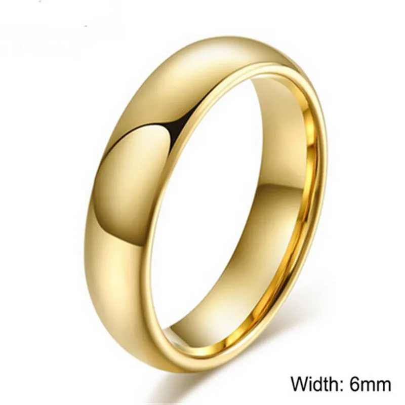 NEWBUY Мода настоящий Вольфрам кольца 4 мм/6 мм Ширина золотой цвет свадебные кольца для мужчин и женщин обручальные ювелирные изделия - Цвет основного камня: 6mm