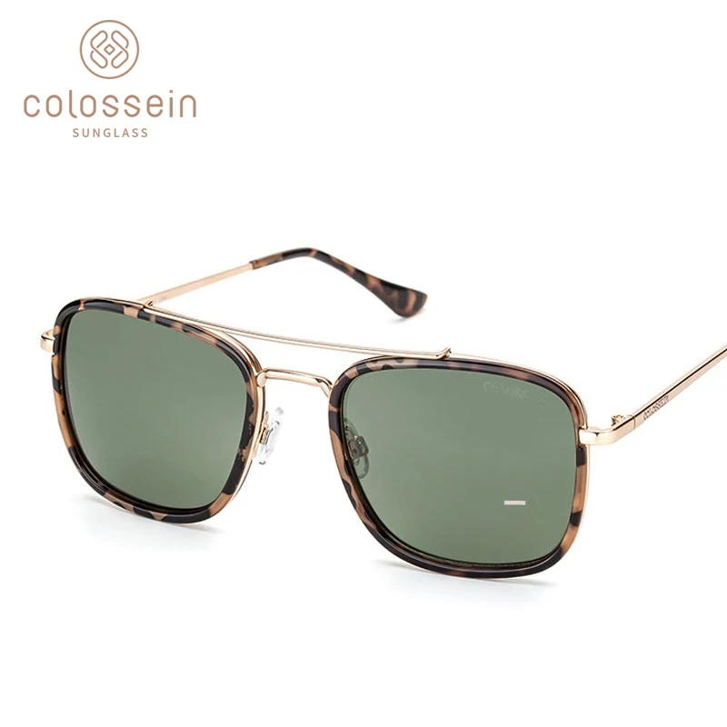 COLOSSEIN солнцезащитные очки для женщин винтажные мужские металлический каркас UV400 защита градиент бренд дизайнерские солнцезащитные очки женские очки - Цвет линз: Green