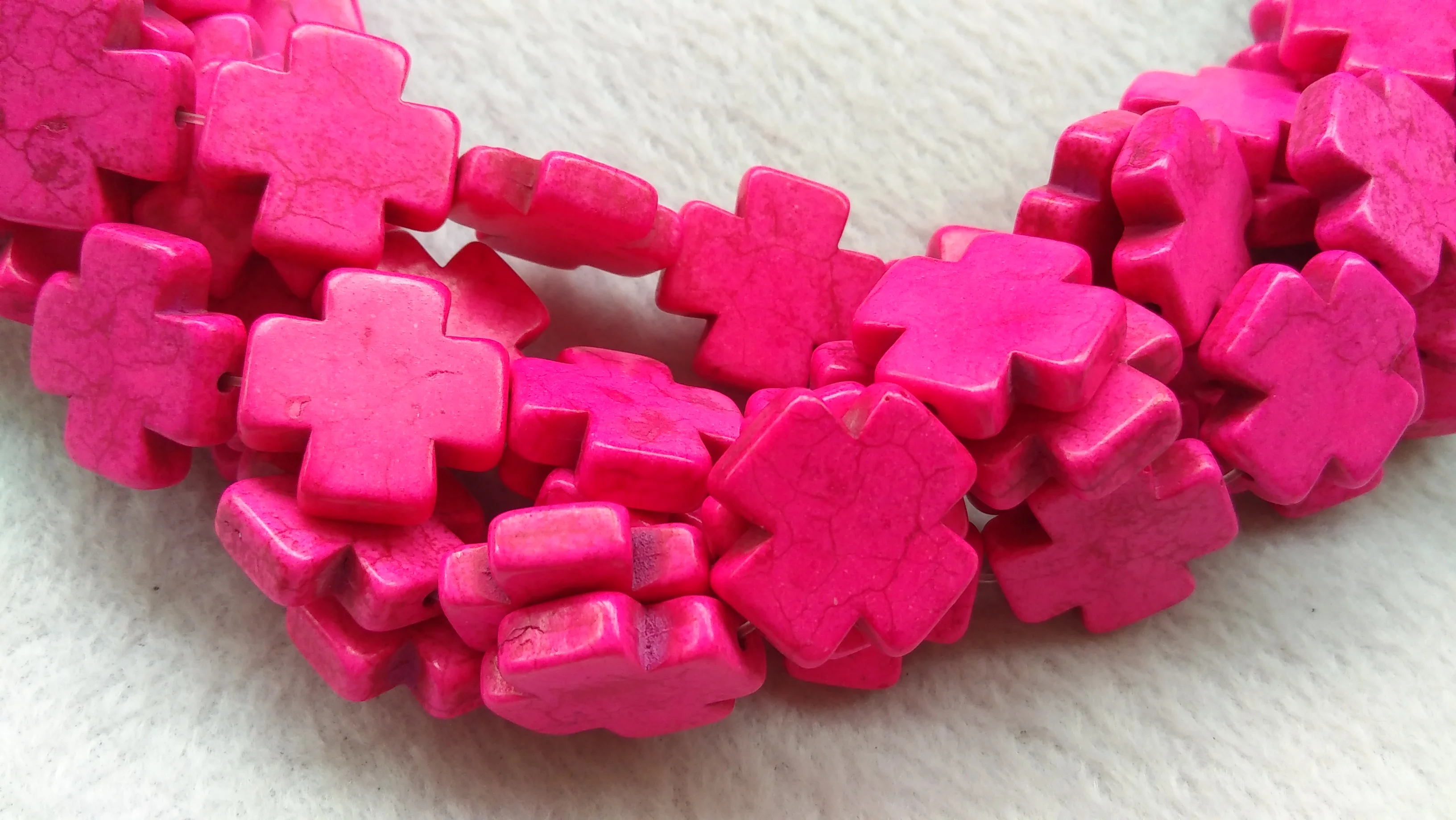 

Wholesale 15 20 25mm Cross Beads - Howlite Turquoise CROSS Pendant Beads square carved brown-blue-blak-pink-mixed bead