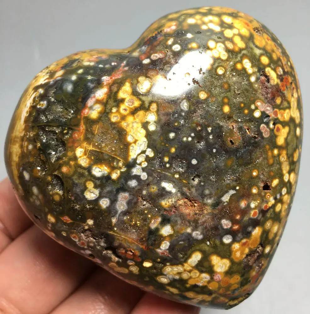 

264g NATURAL OCEAN JASPER QUARTZ CRYSTAL HEART HEALING crystals healing stones
