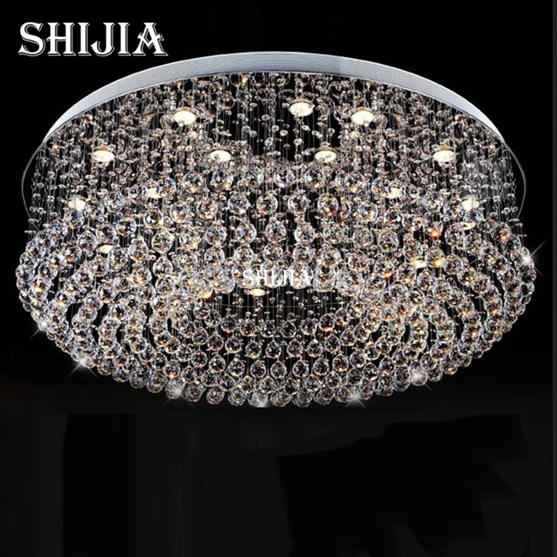 

Free shipping Led crystal celling light Living room lamp dome light crystal hotel lobby messenger wire lamp LED circle dia40cm